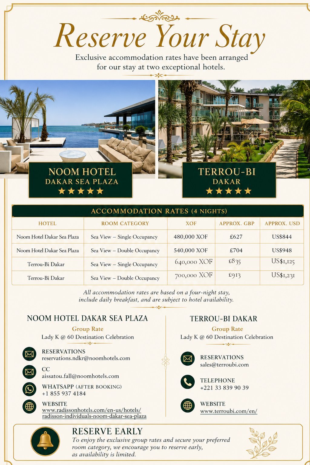 Your Stay in Dakar — accommodation rates and booking